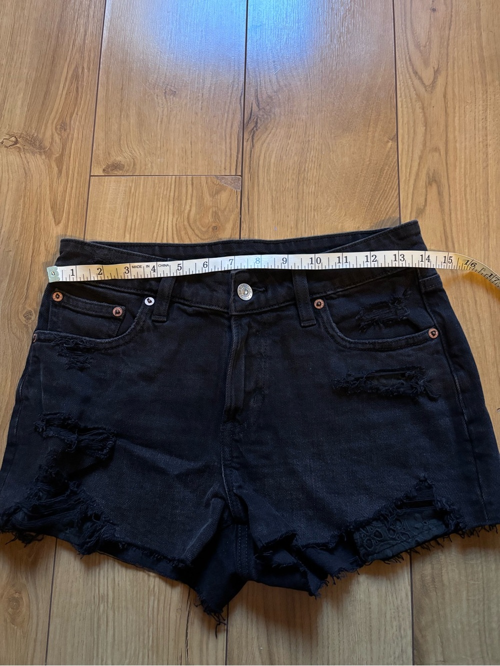 AE Black Distressed Women's Denim Shorts